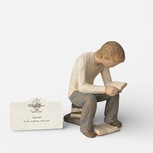 Willow Tree Thoughtful Reader Figurine Quest Explorer Discover Passionate Books